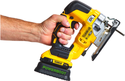 Square image of the PowerBoot tool with an edited background, featuring the product's modern design and ergonomic grip.