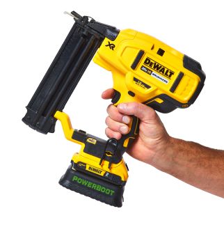 PowerBoot tool in use on the right bottom of the image, highlighting the ergonomic design and functionality of the product.